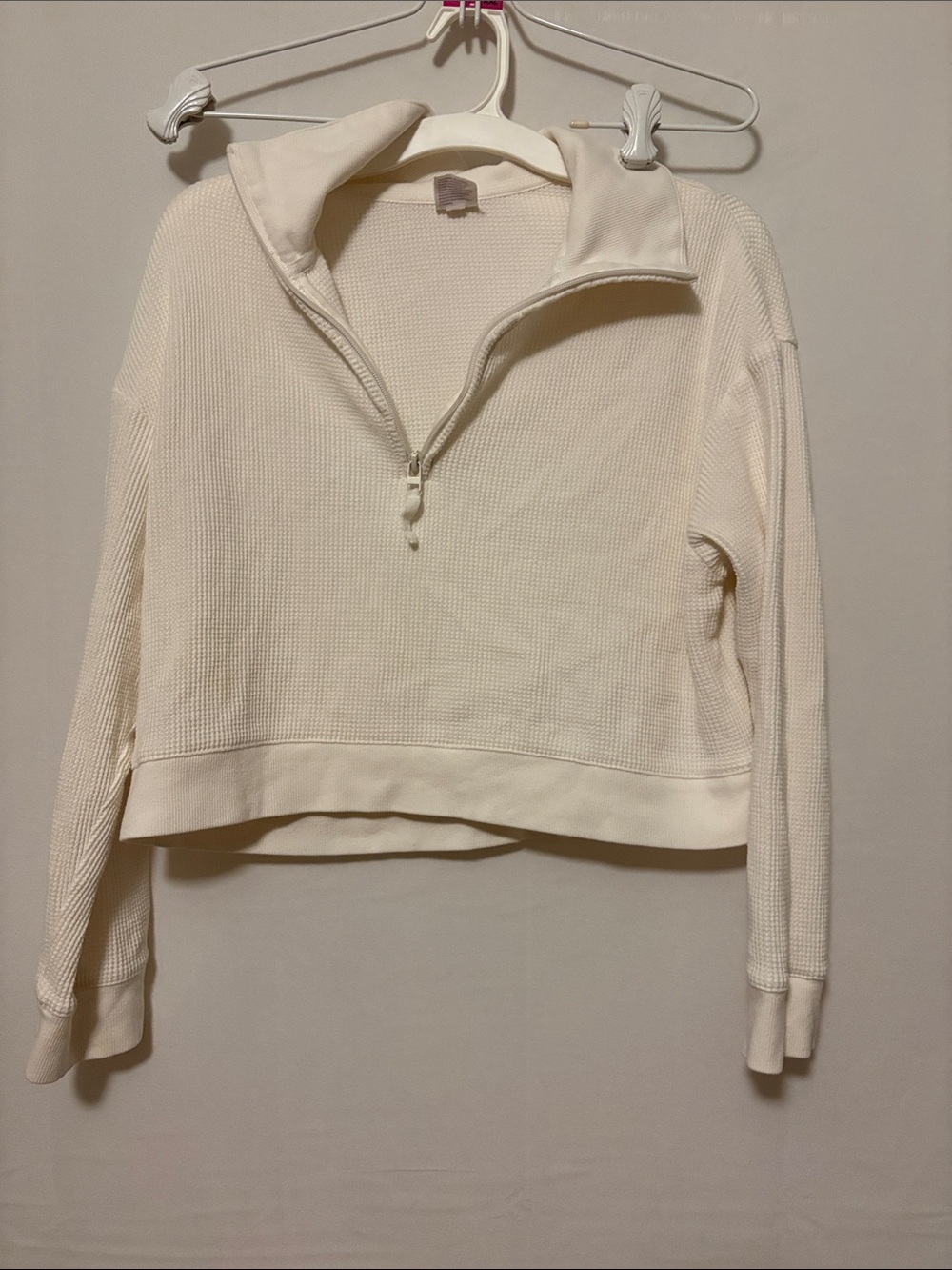 stars above Cream Half-Zip Waffle Pullover